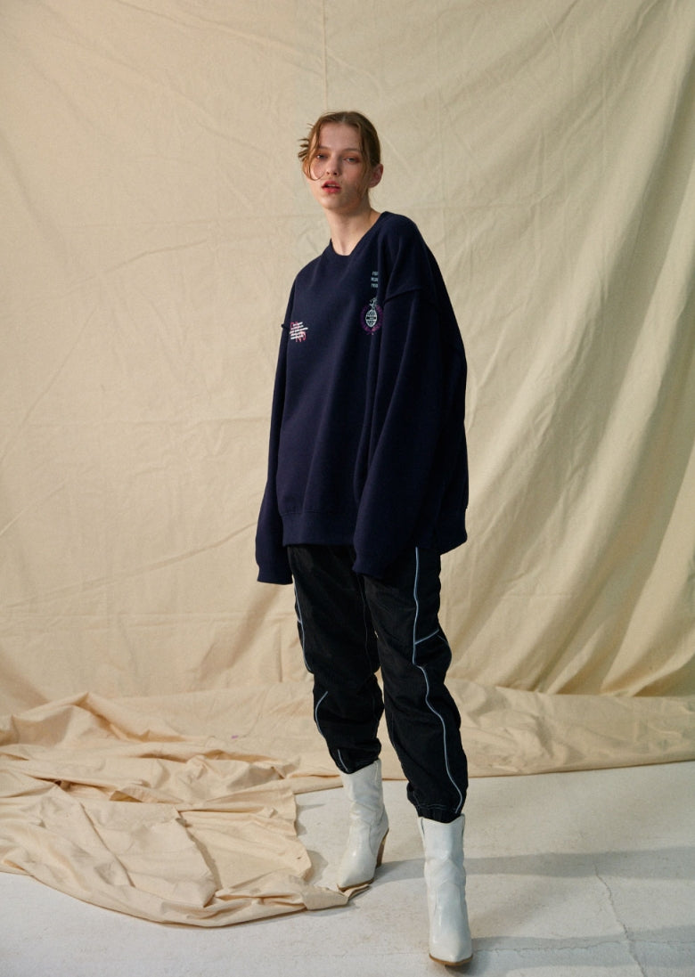 ORDINARY PEOPLE(オーディナリーピープル)  [DISNEYxORDINARY PEOPLE]WORLD HAPPIEST DONALD DUCK NAVY SWEAT SHIRTS