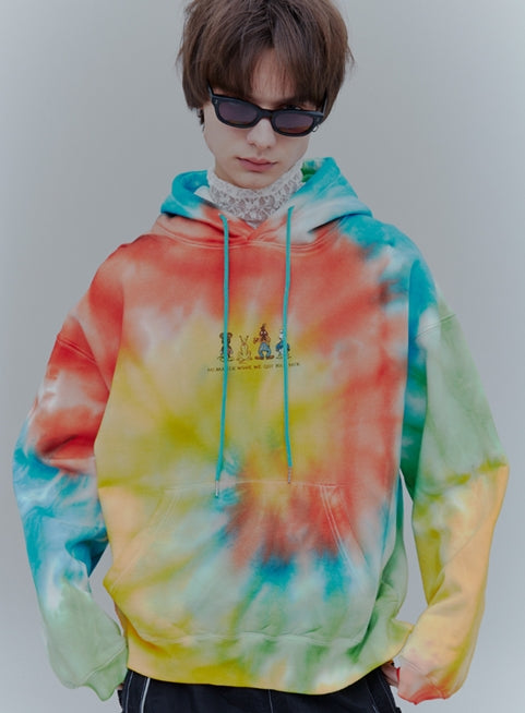 ORDINARY PEOPLE(オーディナリーピープル) [DISNEYxORDINARY PEOPLE]WE GOT YOUR BACK FRIENDS TIE-DYE HOODIE