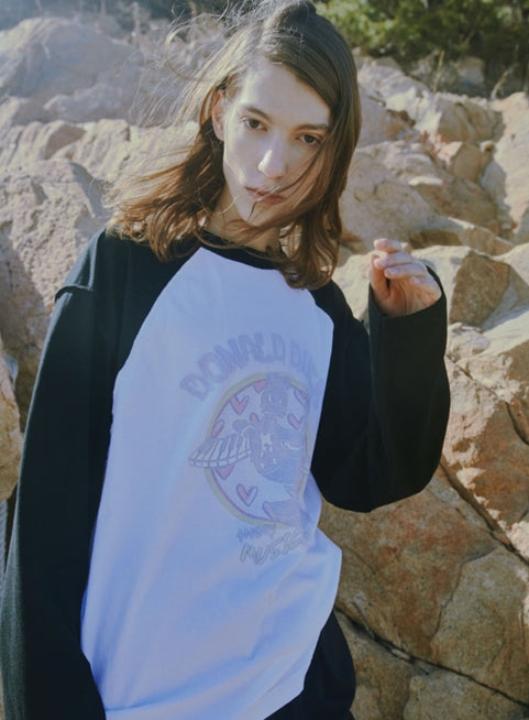 ORDINARY PEOPLE(オーディナリーピープル) [ORDINARYPEOPLE X DISNEY] ANGRY MUSICIAN WHITE RAGLAN