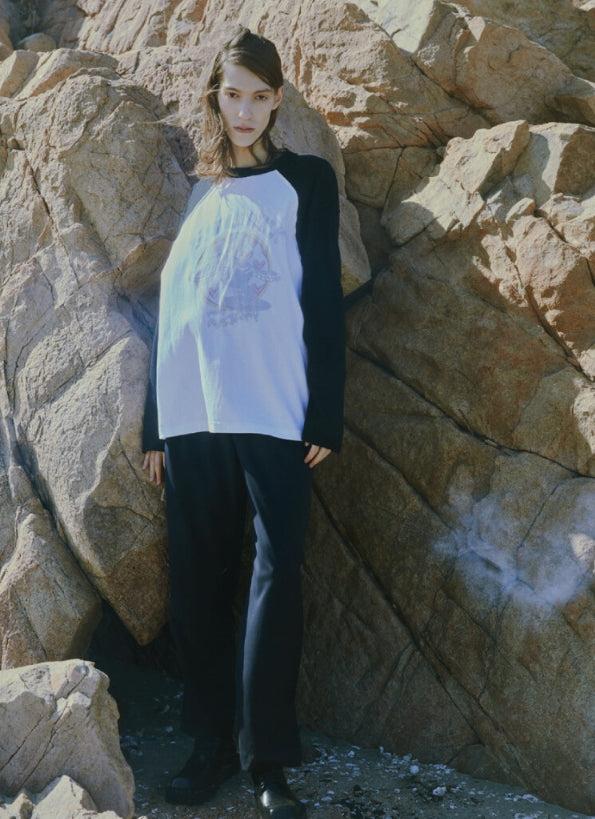 ORDINARY PEOPLE(オーディナリーピープル) [ORDINARYPEOPLE X DISNEY] ANGRY MUSICIAN WHITE RAGLAN