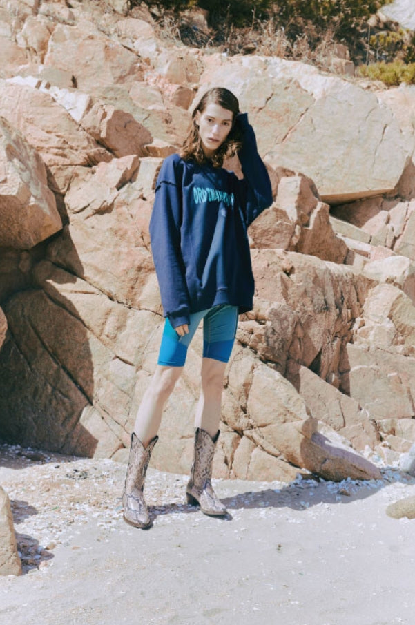 ORDINARY PEOPLE(オーディナリーピープル) DESTROYED SEAM-LINE CHARCOAL SWEATSHIRTS