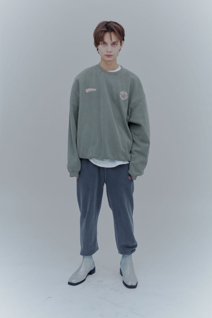 ORDINARY PEOPLE(オーディナリーピープル) VINTAGE LOGO KHAKI PIGMENT SWEATSHIRTS