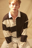 ORDINARY PEOPLE(オーディナリーピープル) BLACK & WHITE STRIPED RUGBY SHIRTS