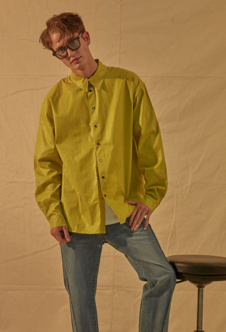 ORDINARY PEOPLE(オーディナリーピープル) STITCH POINT LIME COATED SHIRTS