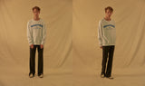 ORDINARY PEOPLE(オーディナリーピープル) COLOR POINT SHIRTS LAYERED WHITE SWEATSHIRTS