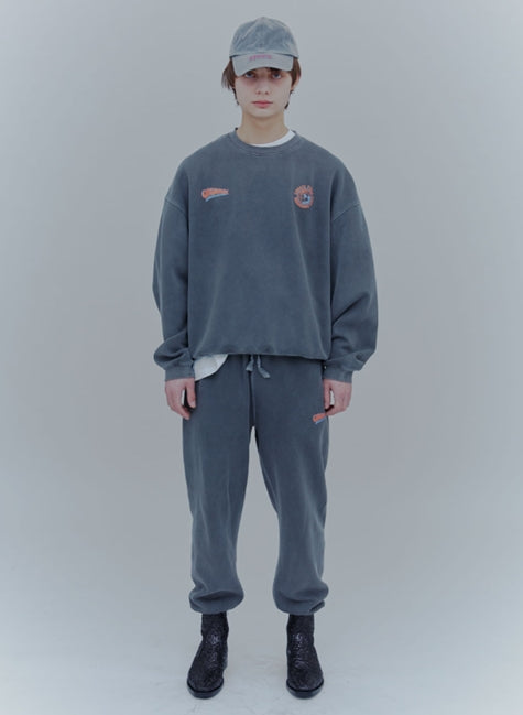 ORDINARY PEOPLE(オーディナリーピープル)   VINTAGE LOGO CHARCOAL PIGMENT SWEATPANTS