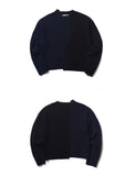 ORDINARY PEOPLE(オーディナリーピープル) COLOR-TEXURE MIXED NAVY&BLACK SWEATER