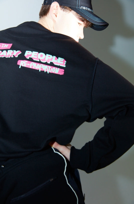 ORDINARY PEOPLE(オーディナリーピープル) vintage logo black sweat shirt