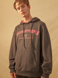 ORDINARY PEOPLE(オーディナリーピープル) COLOR POINT SHIRTS LAYERED DARK GREY HOODIE