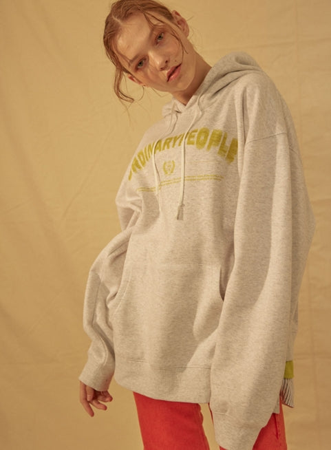 ORDINARY PEOPLE(オーディナリーピープル) COLOR POINT SHIRTS LAYERED OATMEAL MELANGE HOODIE