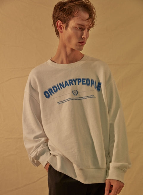 ORDINARY PEOPLE(オーディナリーピープル) COLOR POINT SHIRTS LAYERED WHITE SWEATSHIRTS