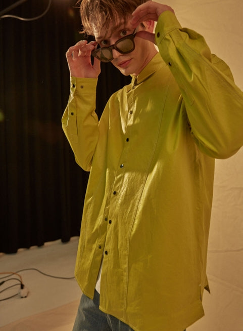 ORDINARY PEOPLE(オーディナリーピープル) STITCH POINT LIME COATED SHIRTS