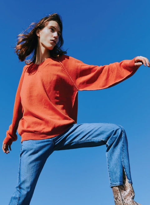 ORDINARY PEOPLE(オーディナリーピープル) COLOR POINT V-NECK SWEATER