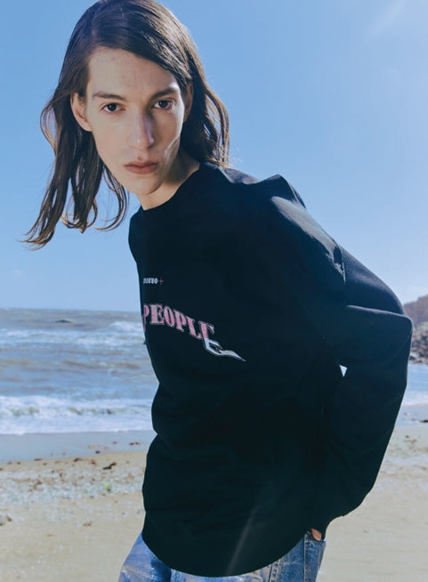 ORDINARY PEOPLE(オーディナリーピープル) MIX&MATCH NEW PEOPLE BLACK SWEATSHIRTS