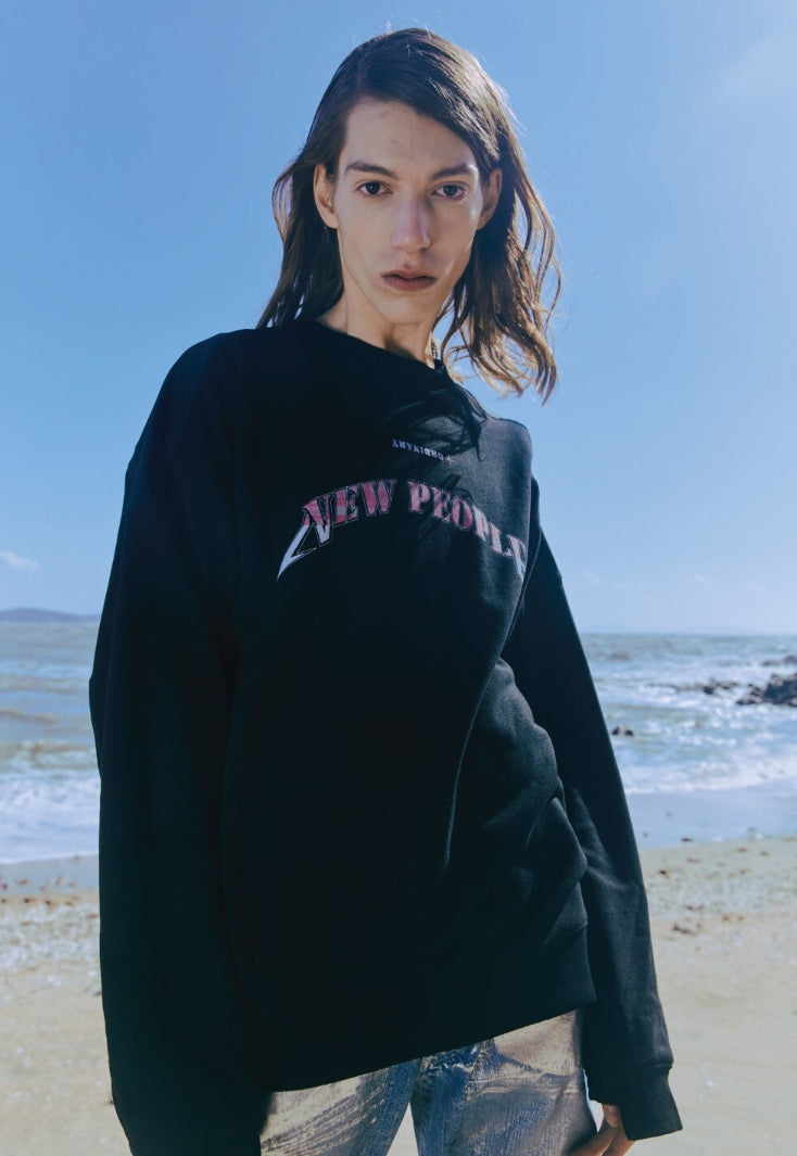 ORDINARY PEOPLE(オーディナリーピープル) MIX&MATCH NEW PEOPLE BLACK SWEATSHIRTS