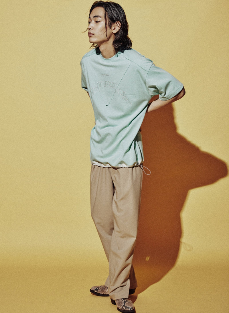 ORDINARY PEOPLE(オーディナリーピープル)    V-CUTTING DETAIL STRING LAYERED MINT T-SHIRTS