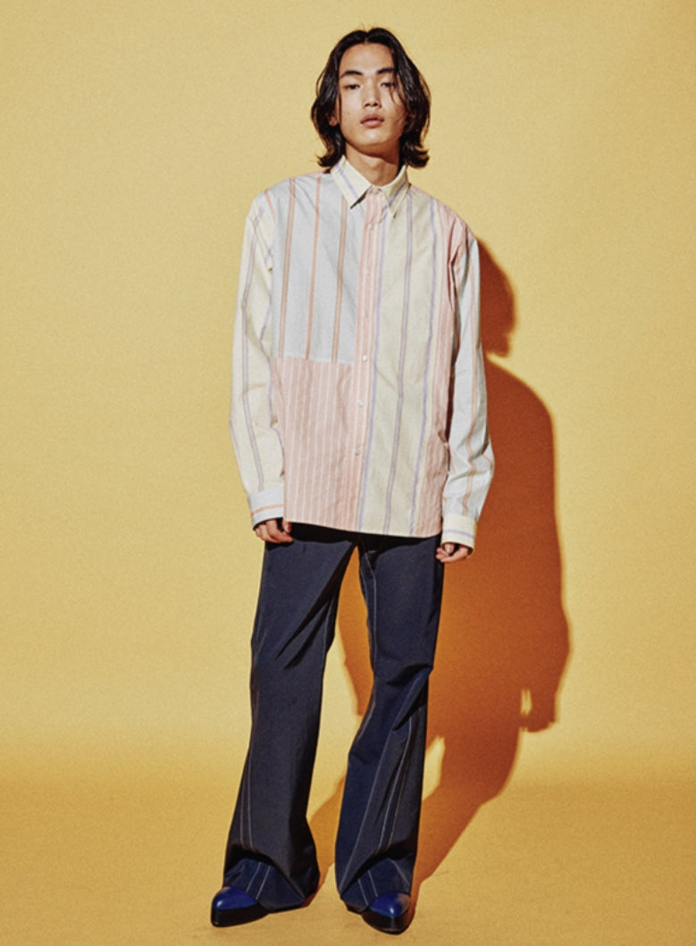 ORDINARY PEOPLE(オーディナリーピープル)    YELLOW&MINT COTTON CANDY SHIRT