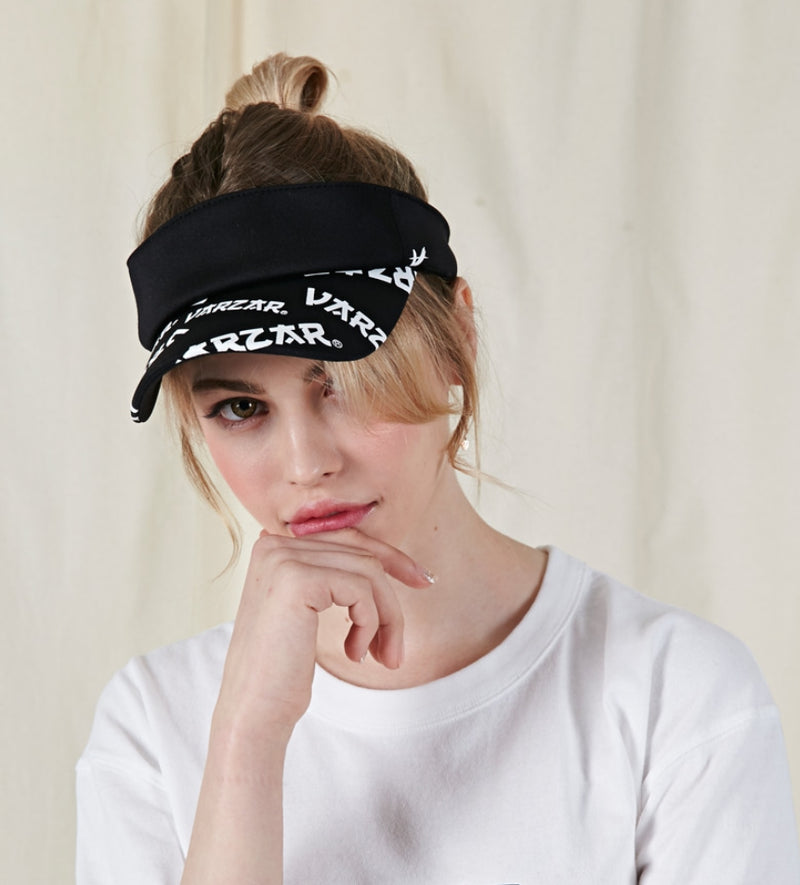 VARZAR(バザール) Varzar multi logo sun-visor cap black