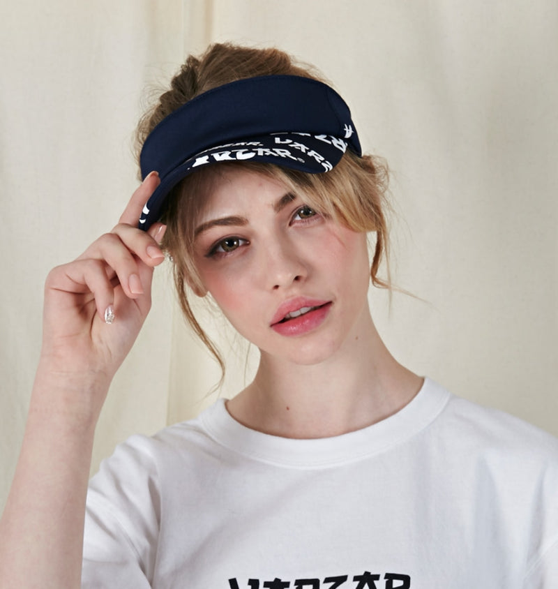 VARZAR(バザール) Varzar multi logo sun-visor cap navy
