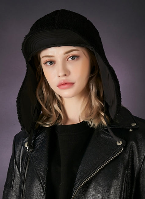 VARZAR(バザール) Reversible metal tip overfit trooper hat black