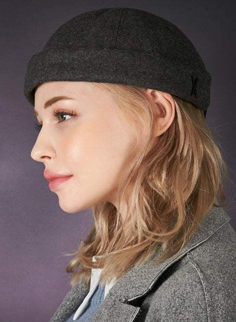 VARZAR(バザール) Black Stud Point Watch Cap Grey