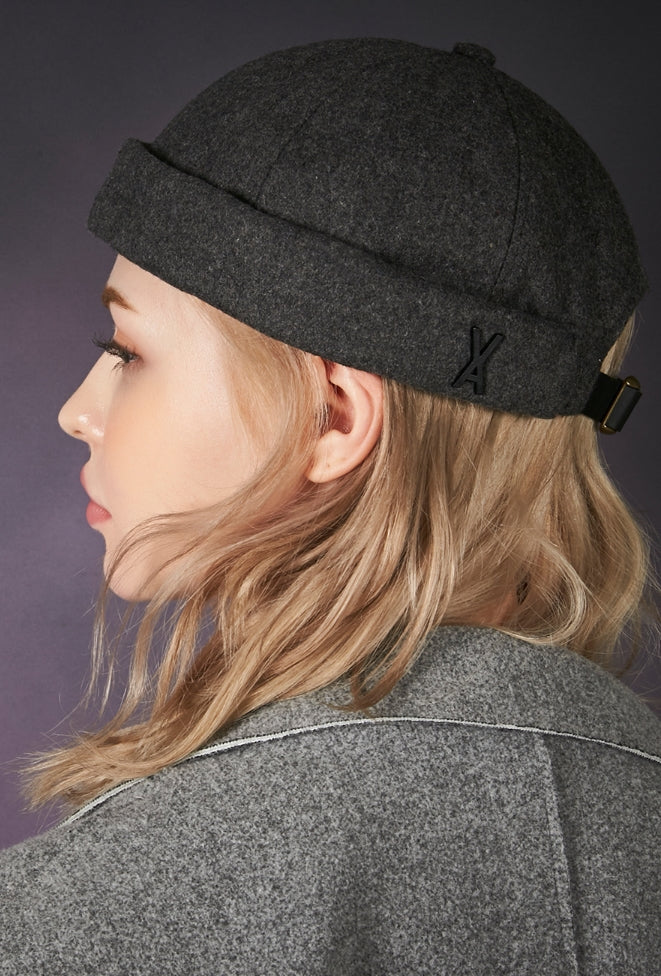 VARZAR(バザール) Black Stud Point Watch Cap Grey