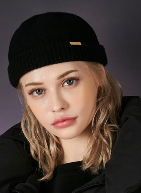 VARZAR(バザール) Bold Metal Tip Wool Watch Cap black