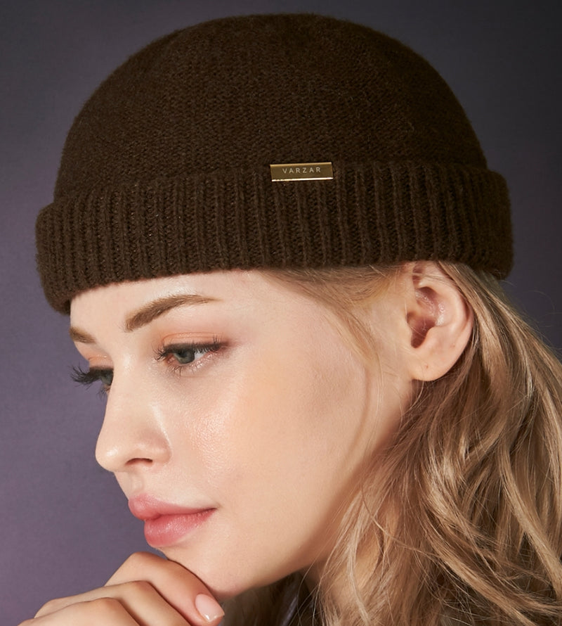 VARZAR(バザール) Bold Metal Tip Wool Watch Cap brown