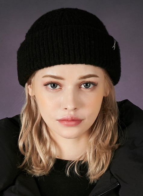 VARZAR(バザール) Logo point heavy watch cap black