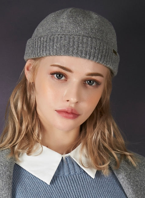 VARZAR(バザール) Bold metal tip wool watch cap grey