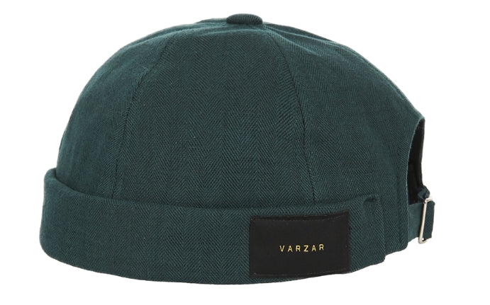 VARZAR(バザール) Herringbone label watch cap green