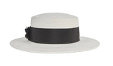 VARZAR(バザール)   Camellia wool boater hat cream