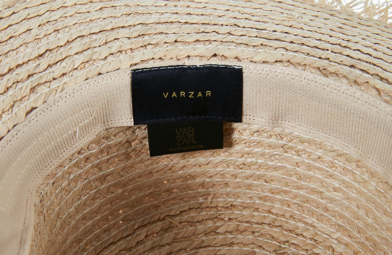 VARZAR(バザール)   Strap Natural Raffia Hat pink