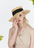 VARZAR(バザール)   Natural raffia bottle hat black