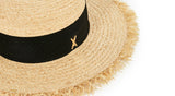 VARZAR(バザール)   Natural raffia bottle hat black