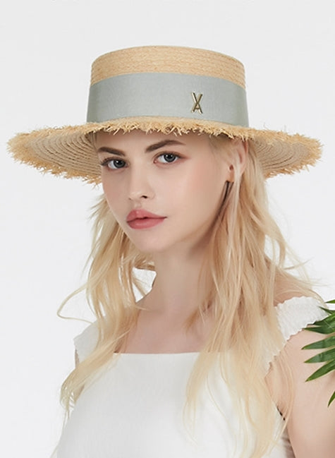 VARZAR(バザール)   Natural raffia bottle hat grey