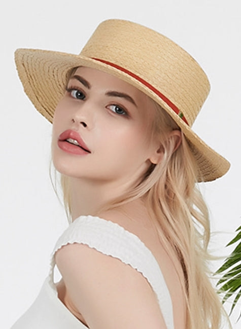 VARZAR(バザール)  Basic raffia bottle hat orange