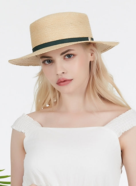 VARZAR(バザール)  Basic raffia bottle hat green