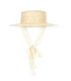 VARZAR(バザール)  Lace strap raffia bottle hat white