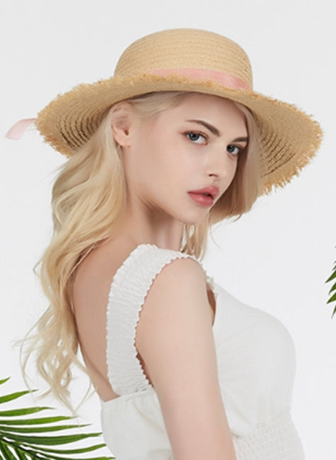 VARZAR(バザール) Pure Natural Raffia Hat pink