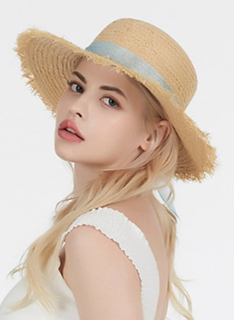 VARZAR(バザール) Pure Natural Raffia Hat blue