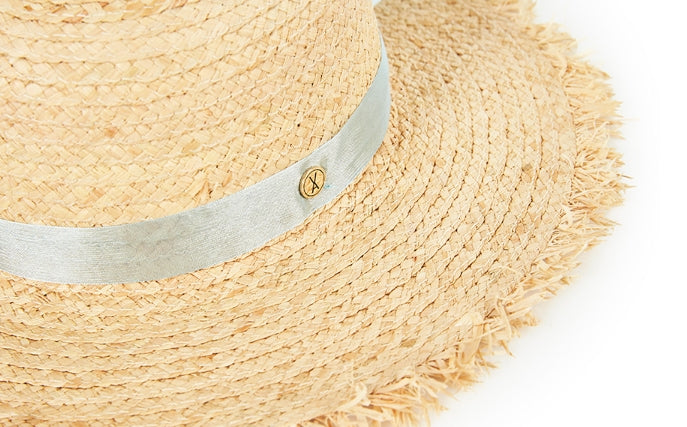 VARZAR(バザール) Pure Natural Raffia Hat blue