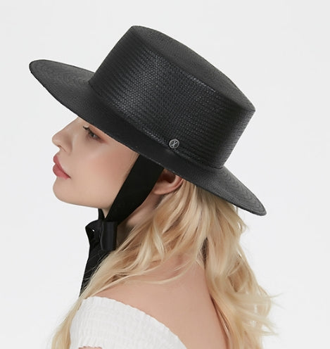 VARZAR(バザール) Lace Strap Paper Bottle Hat black