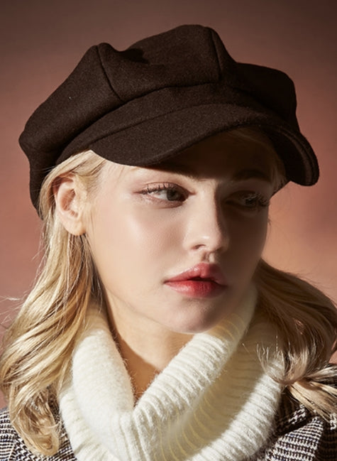 VARZAR(バザール) Wool newsboy cap black