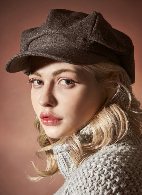 VARZAR(バザール) Wool newsboy cap grey