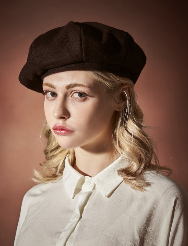 VARZAR(バザール) Octagon wool beret black