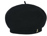 VARZAR(バザール) Stud logo wool beret black