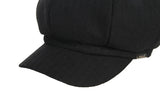 VARZAR(バザール) Bold metal tip wool herringbone newsboy cap black