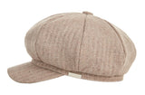 VARZAR(バザール) Bold metal tip wool herringbone newsboy cap brown