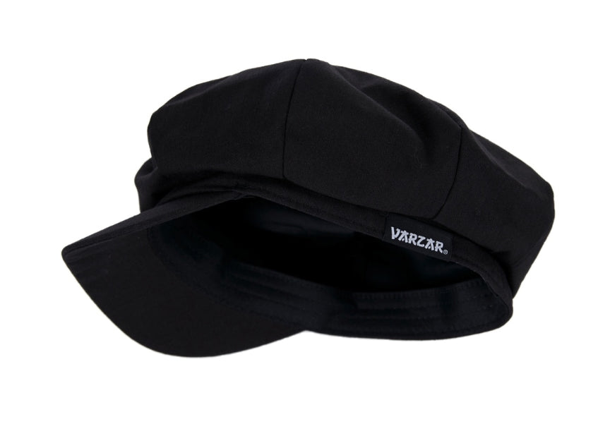 VARZAR(バザール) Herringbone label newsboy cap black